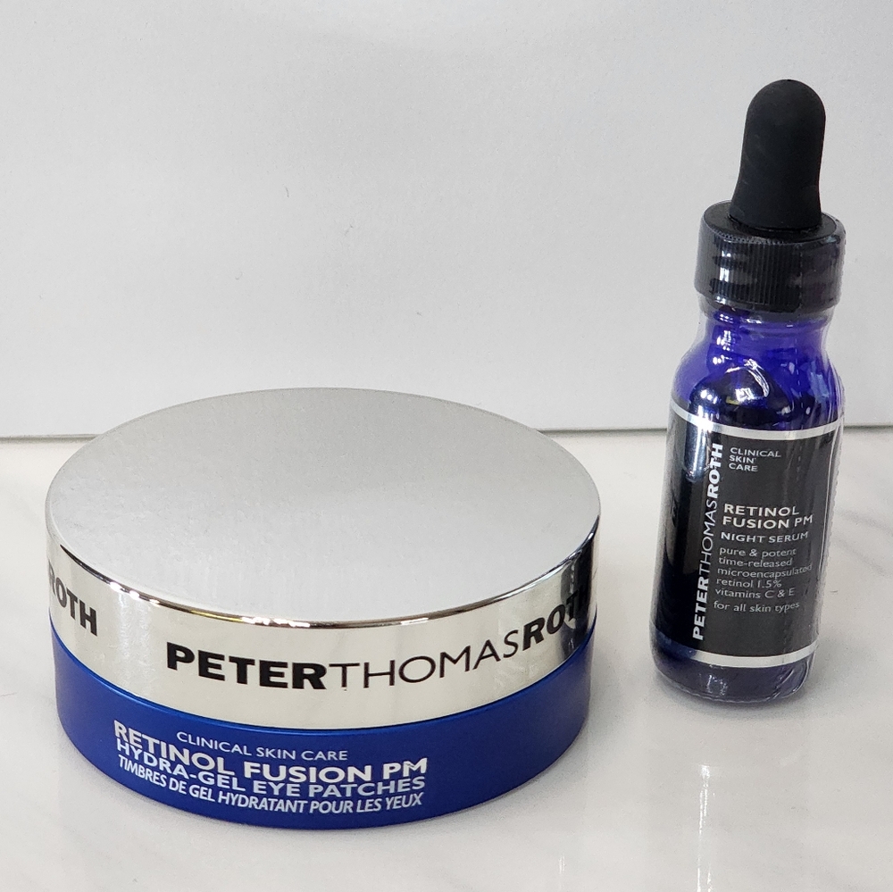 Peter Thomas Roth Bundle: Retinol Fusion PM Eye Patches & Night Serum - NEW
